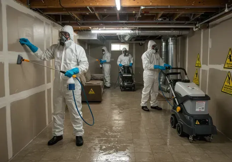 Basement Moisture Removal and Structural Drying process in Thurmont, MD